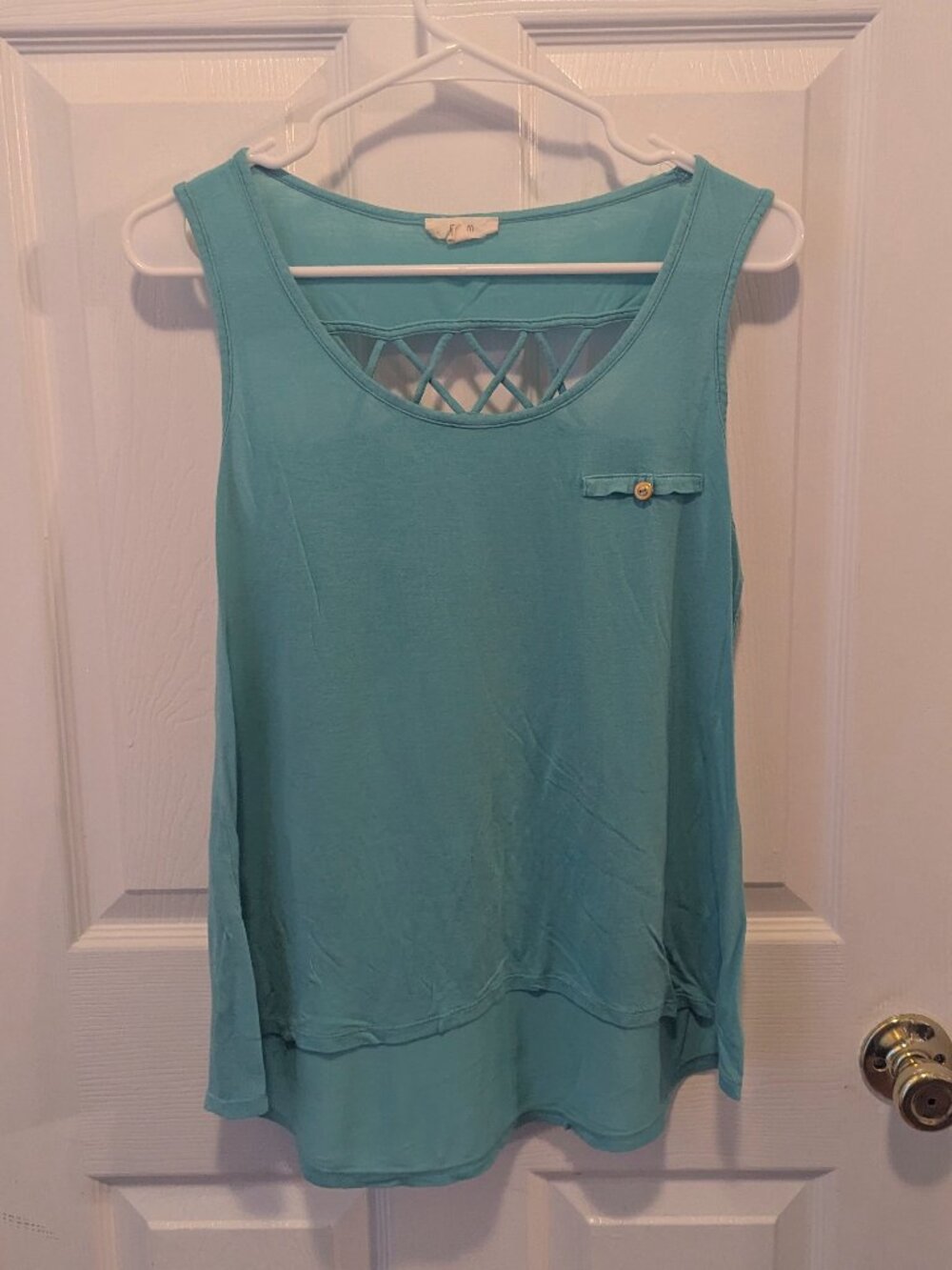 E M soft asymmetrical tank top - L